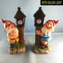 Polyresin Dwarf with Solar Light Decoration for Garden 25CMH